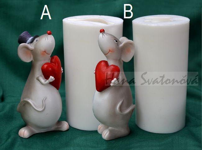 Myšák se srdíčkem - výška 13cm