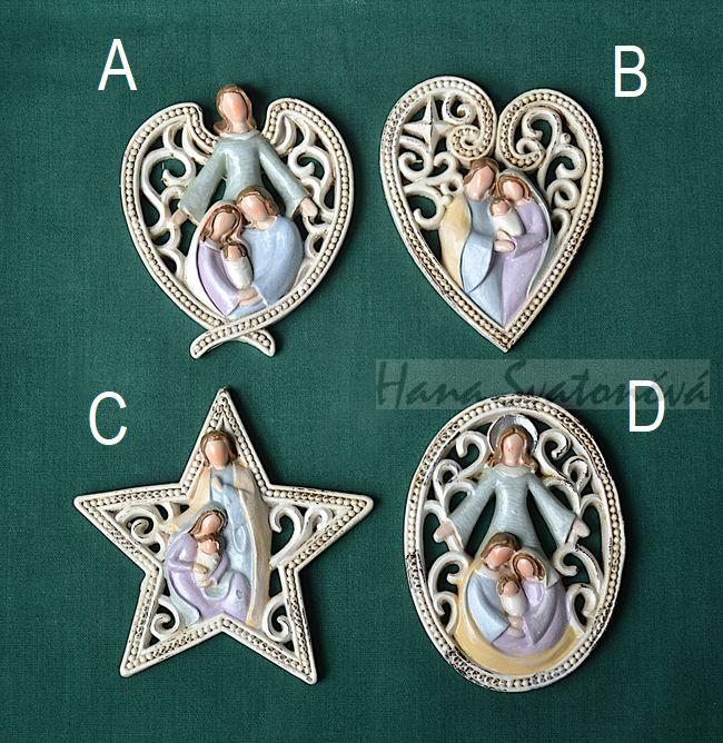 Relief Svatá rodina Ornament hvězda- vel. 8cm