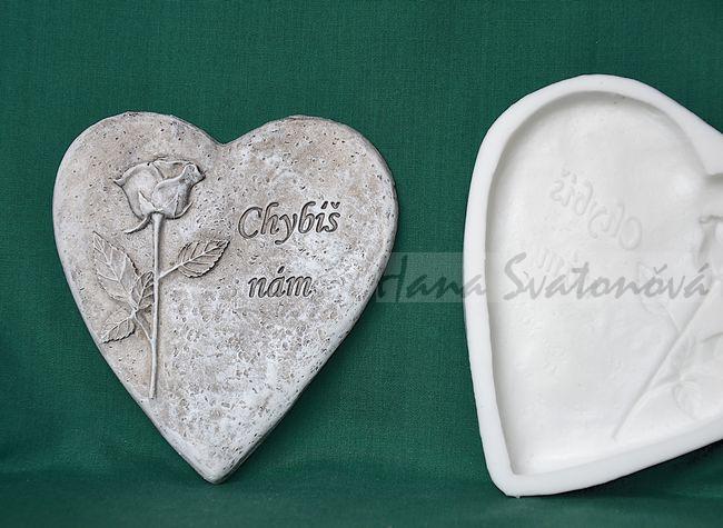 Relief Srdce Chybíš nám - vel. 11x12cm