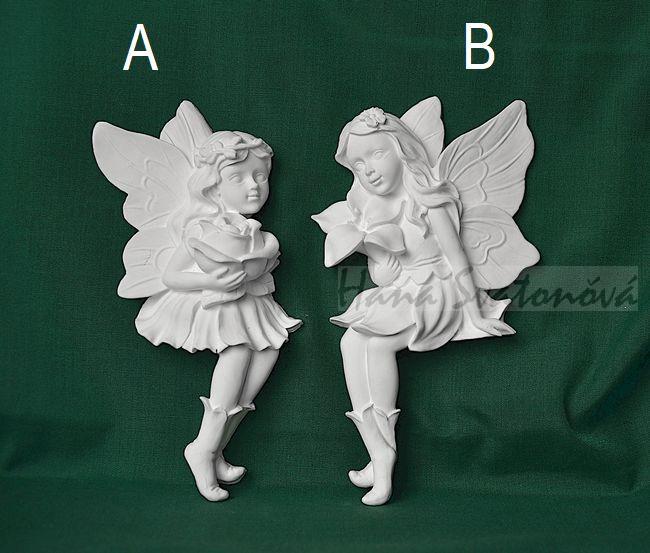 Relief - Víla s růží, výška 16,5cm