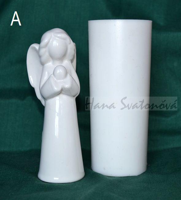 Anděl bílý modlící - výška 13cm