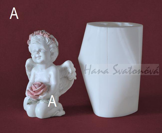 Andělíček klasik klečící - výška 13/10,5cm
