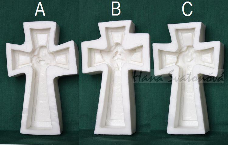 Anděl na kříži s holubicí - výška 15cm
