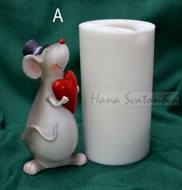 Myšák se srdíčkem - výška 13cm