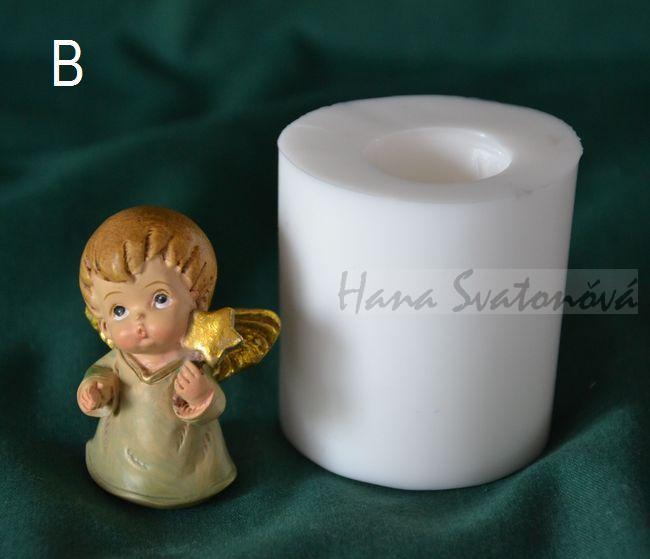 Andělíček buclatý se srdíčkem - výška 4,5cm