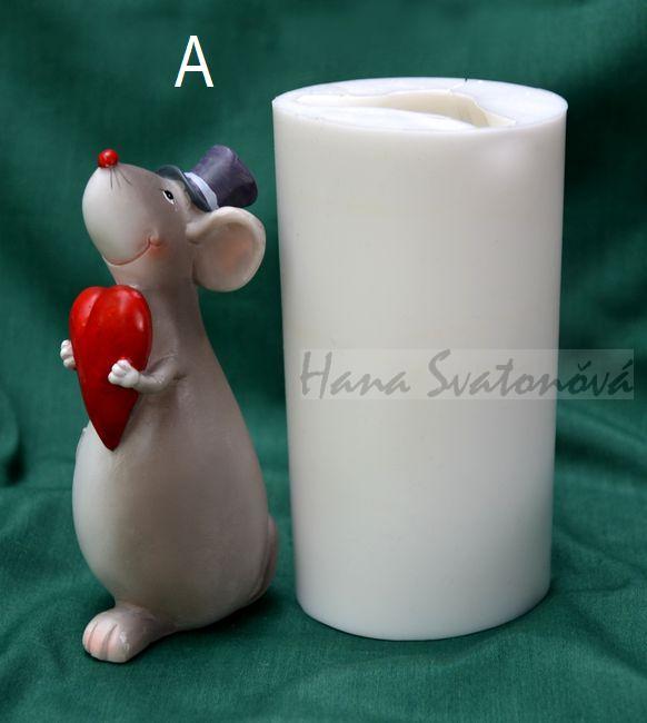 Myšák se srdíčkem - výška 13cm