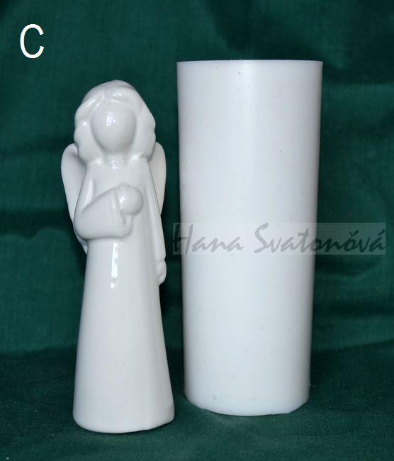 Anděl bílý modlící - výška 13cm