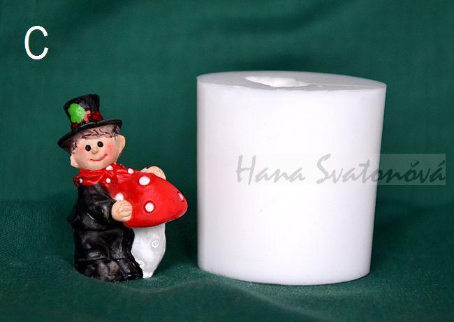 Kominíček MINI s muchomůrkou - výška 3,5cm