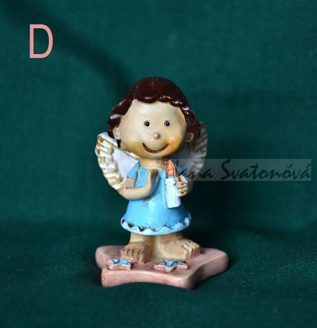 Andílek na hvězdě se svíčkou - výška 4cm