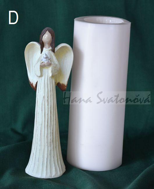 Anděl v bílém s holubicí - výška 16cm